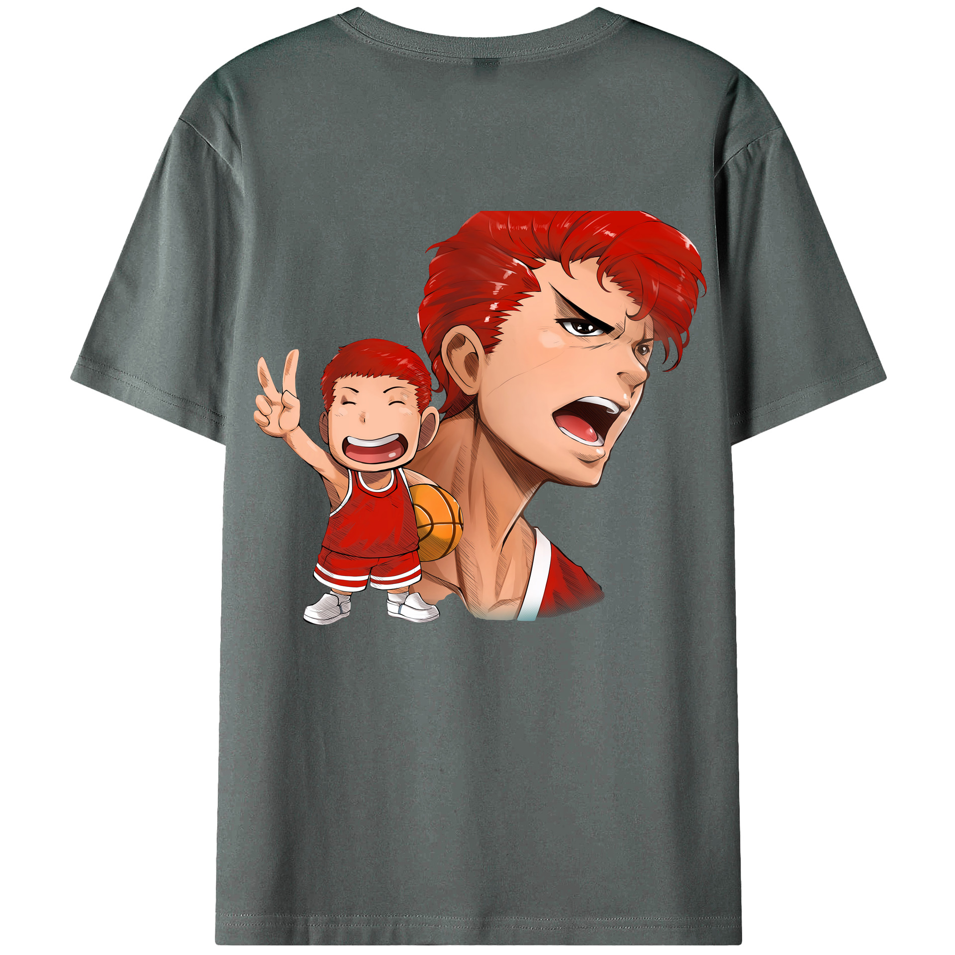 （画像用） SLAM DUNK／スラムダンク 綿100％ メンズ半袖Tシャツ（バックプリント） 通気性